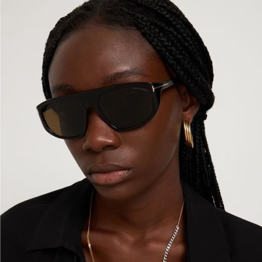 NEW TOM FORD EDWARD-02 TF1002 01J BLACK UNISEX SUNGLASSES TOM FORD FT1002 01J